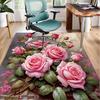 Gothic Rose Artwork Office Rug Chair Mat, Entryway Carpet, Suitable for Front Door, Bedroom, Living Room, Desk, Holiday Gift