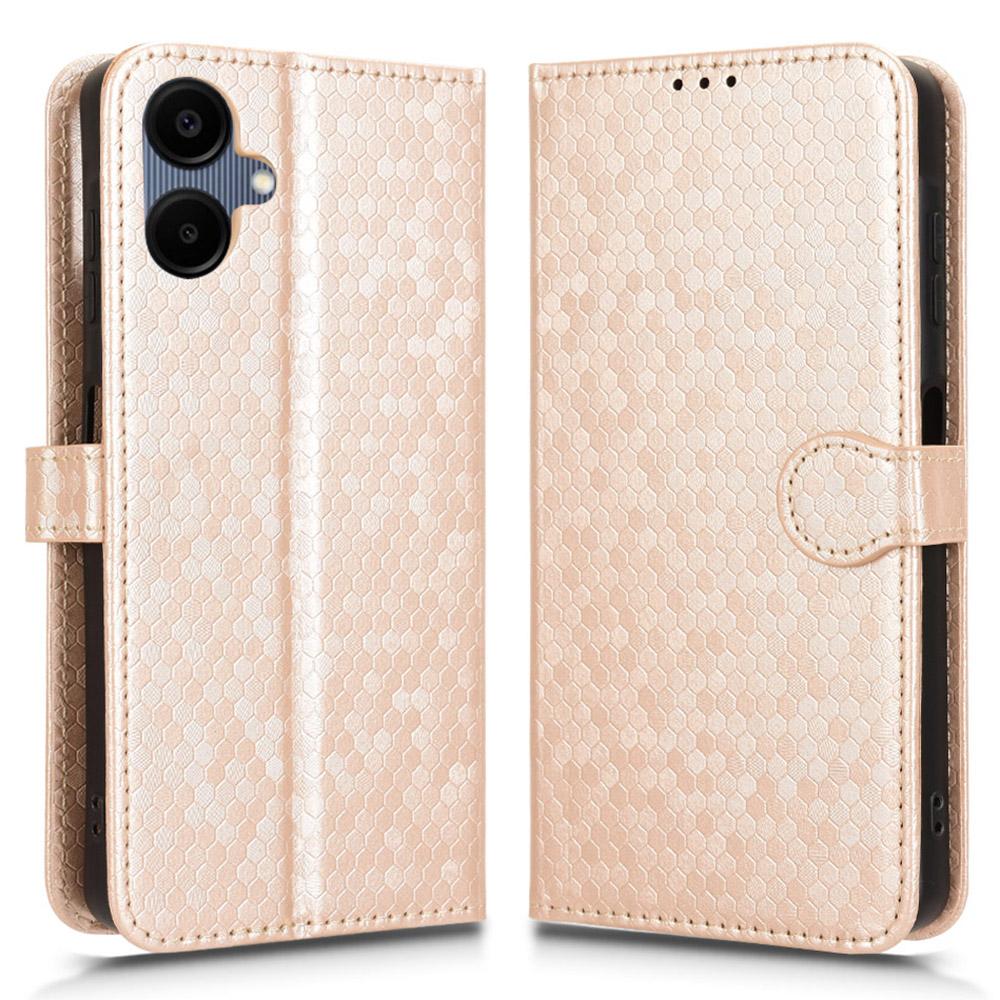 

For Samsung Galaxy A06 4G Wallet Case Dot Pattern Imprint PU Leather Phone Cover Rose Gold