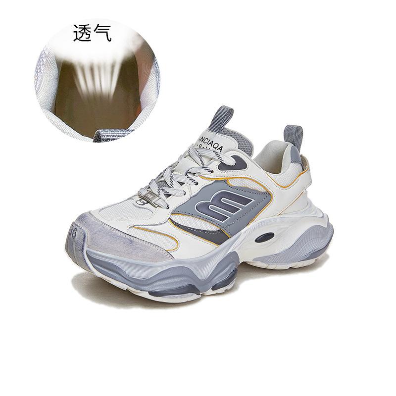 New Dad Shoes Women's 2025 Spring Thick-soled Heightening Sports Shoes Women's Casual Versatile Shoes Women's Breathable Women's Shoes