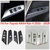 ABS Armrest Window Glass Lift Button Switch Panel Control Frame Cover Trim For Toyota RAV4 Rav 4 2014 -2018 Interior Accessories