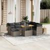 Vidaxl 8-Cz. Garden Furniture Set With Cushions, Grey, Poly Rattan