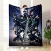 Attack On Titan Final Season Team Print Flannel Blanket for Bedroom, Living Room, Sofa, and Nap Sofas