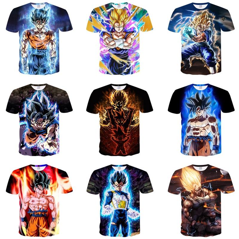 Vibrant Summer Tee Dragon Ball Z Goku Super Saiyan 3d Print Casual T-shirt Men Women Top