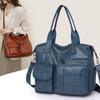 Fashionable Women's Handbag with Large Capacity Solid Color Soft PU Leather Material Retro Shoulder Bag  Crossbody Bag