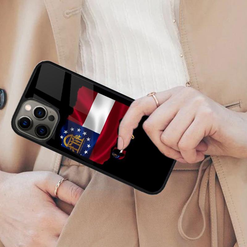 Georgia State Flag Magnetic Phone Case For APPLE iPhone 17 Air 16 14 13 12 Pro Max 15 Plus Wireless Charge With MagSafe Cover