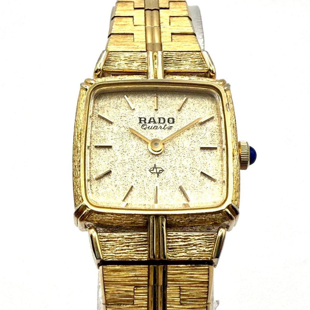 Used A023 RADO Gold Color Square Case Quartz Ladies Watch