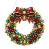 Funkelndes Edelstein Bastelset DIY Acryl Weihnachten Kunstperlen Aufhänge-Set, Beleuchteter Kranz 3D Perlen-Sets für Erwachsene Set mit LED-Lichterkette