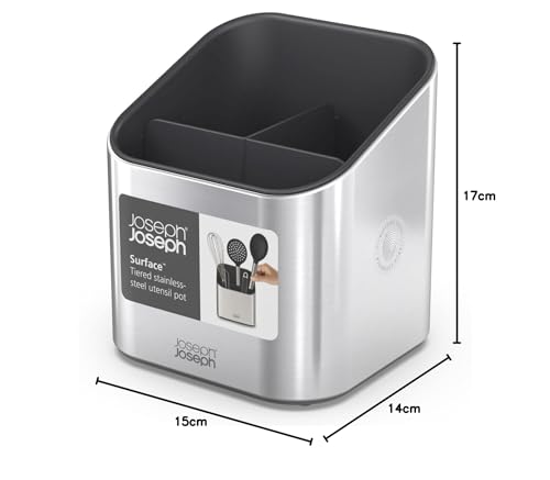 Joseph Joseph Surface Kitchen Utensil Holder, Gray, Stainless Steel, Sink Storage, 851645 [Authentic Product]