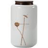 1200ML Ceramic Tea Jar with Wooden Cover Tea Storage Box Tea Bag Storage Container Sealed Storage Tank Ceramic Bottle Gift