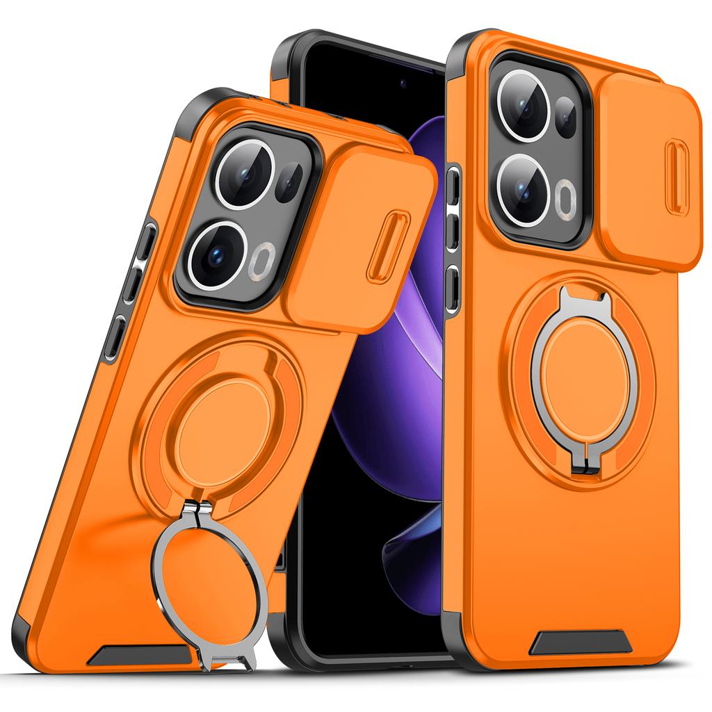 For Oppo Reno13 Case OPPO Reno 13 Cover Oppo Reno13 Pro Magnetic Ring Armor Slide Camera Lens Case Magsafe Wireless Charge Cover