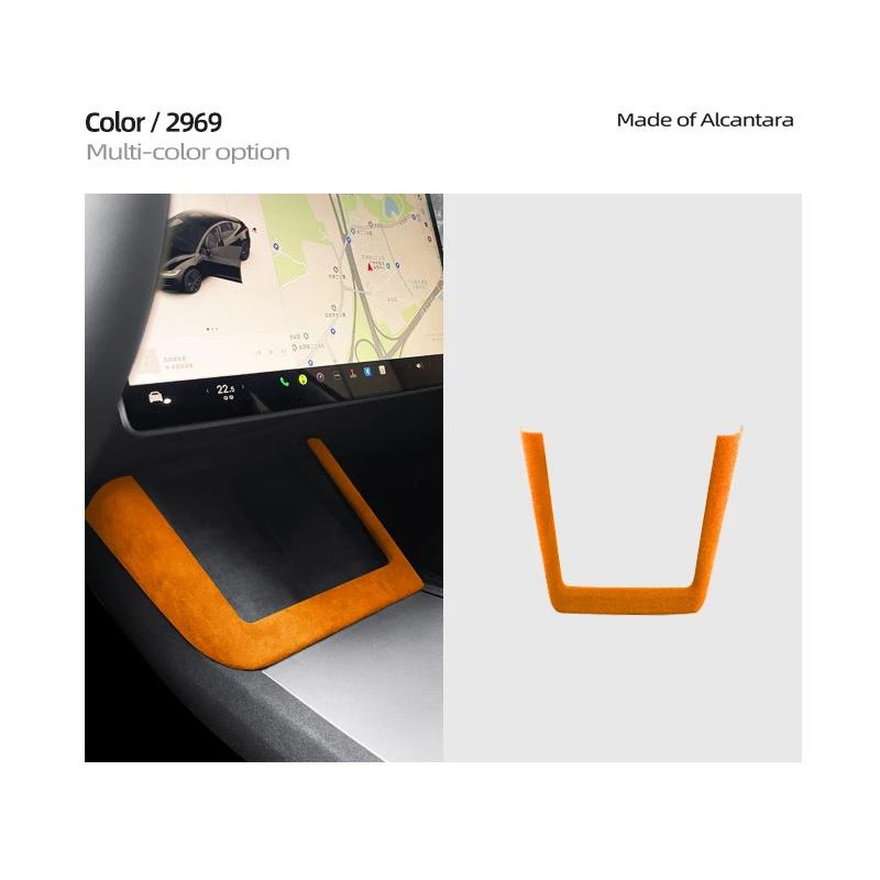 Alcantara Suede For Tesla Model 3 Highland 2024 Central Control Wireless Charging Frame Protect Cover Trim Modeling Accessories