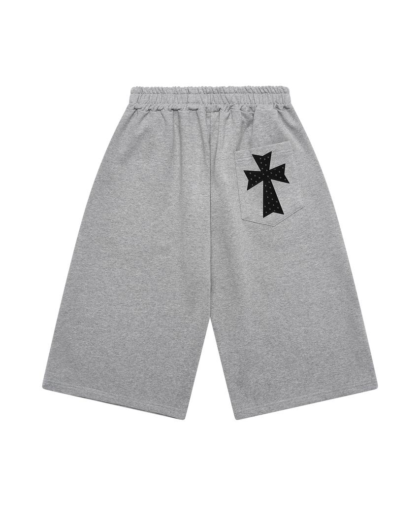 GRAVER [Unisex] Dot Cross Embroidered Bermuda Shorts_3 Colors