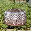Men Cap Ethnic Vintage Flat Top Round Embroidery Decorative Breathable Turkish Jewish Holiday Wear Cap Headwear