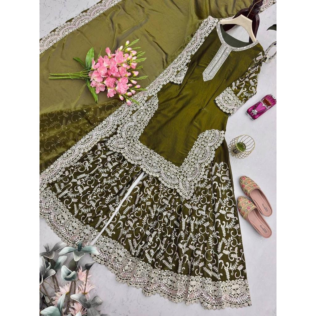 Indian Paksiatni Ethnic Salwar Kameez Bollywood Wedding Party Wear Sharara Suit