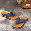 Summer foreign trade thick-soled wedges large-size slippers flip-flops muffin bottom casual fashion versatile women's shoes
