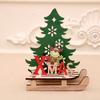 Décorations de Noël Pièces de Bois Peintes de Noël Bricolage Pièces de Voiture Traîneau Puzzle Mosaïque Cadeau