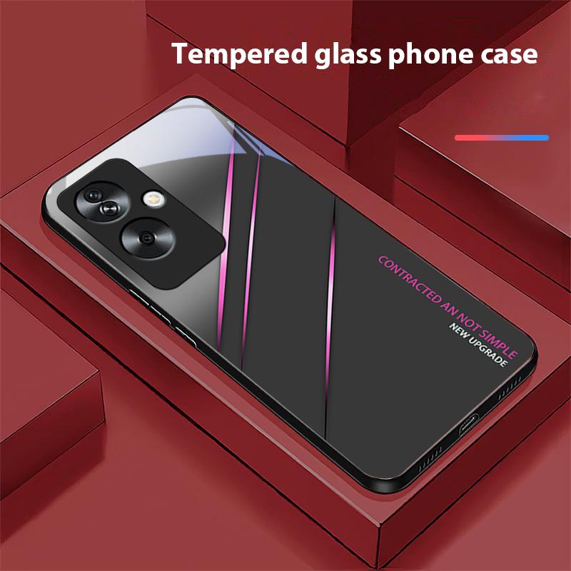 Geçişli Çatlak Kırmızı Oppo A79 5G 58 78 74 60 4G Reno 11F Realme GT 6 11 Note 50 10 C55 X2 Temperli Cam Siyah Telefon Kılıfı İçin