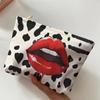 Lip Pattern Printed Makeup Bag Lightweight with Zipper Cosmetic Storage Bag Tiger Cat Frog Leopard Print Clutch Bags Travel