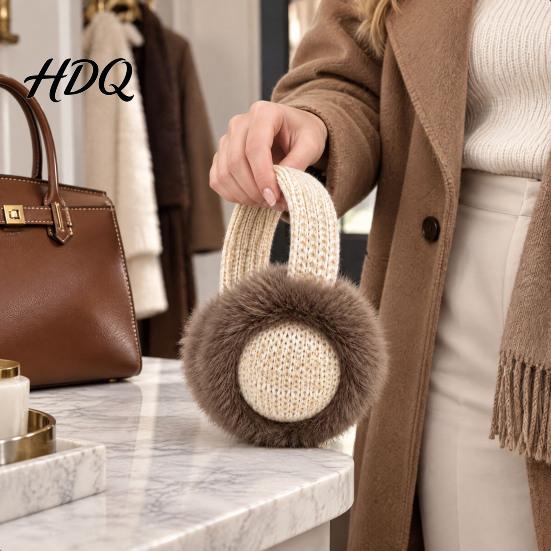 Windproof Ear Warmers Knitted Faux Fur Earmuffs Warm Plush Soft Thickened Fleece Cold Weather Accessories Warmers Protection Headband for