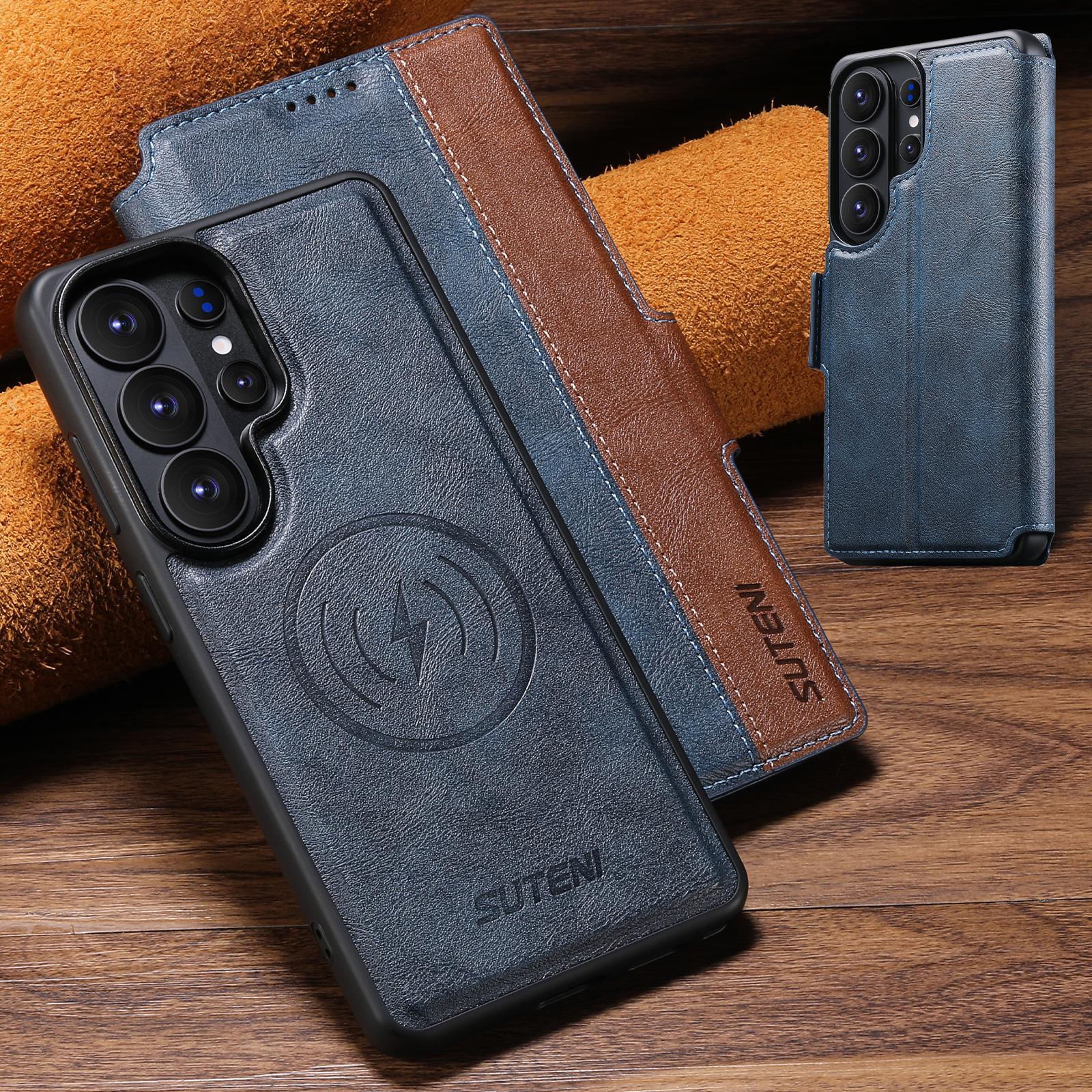 

Dual Color Leather Phone Case for Samsung Galaxy S26 Ultra S24 S22 S23 S25Ultra Magnetic Detachable Card Bag Holder Flip Cover Galaxy S22 Ultra 5G
