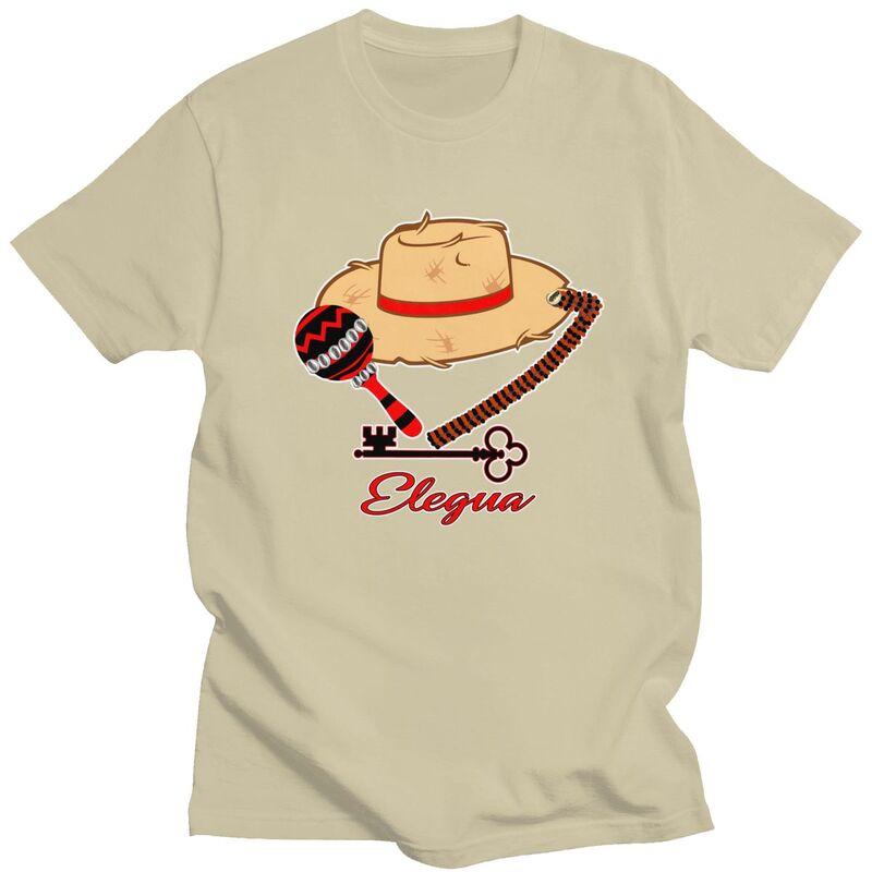 Custom Elegua Eshu Sombrero Tshirts for Men Short Sleeves Casual T Shirt Fashion Tshirt Slim Fit Pure Cotton Tees Gift