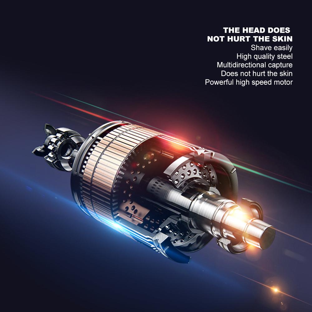 -In-1 Electric Men Shaver USB Charging Waterproof Nose Hair Clipper Face Cleaning Brush