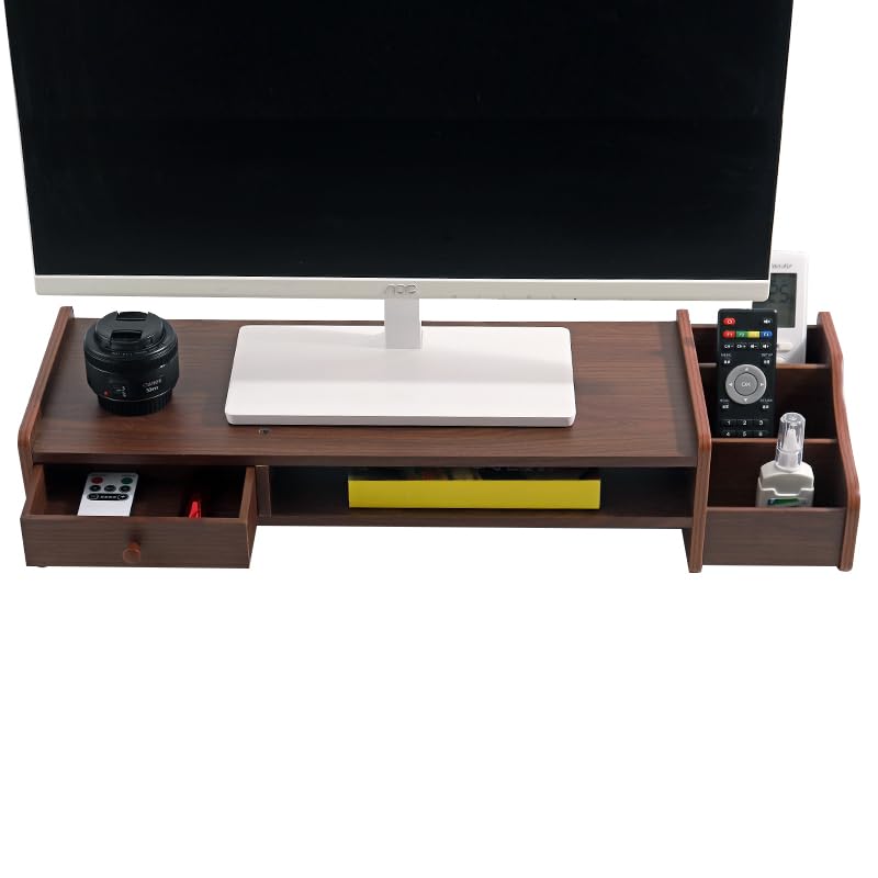 YIKATEND Monitor Stand with 1 Pen and Stationery Computer Display Computer Monitor Desk Ergonomic Display PC Desk Keyboard Smartphone PC Desktop Desk