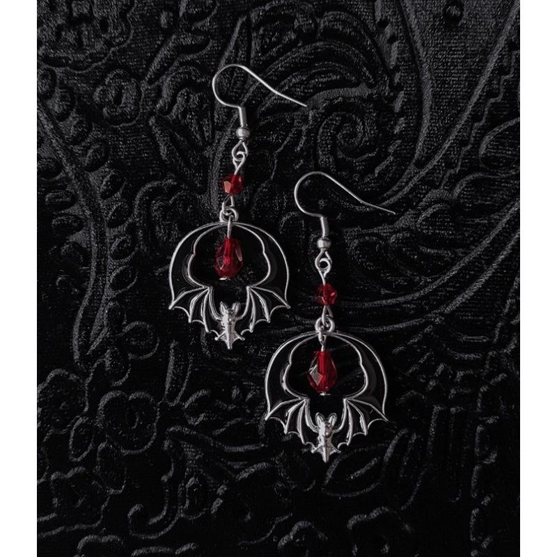 Gothic Halloween Bat Earrings