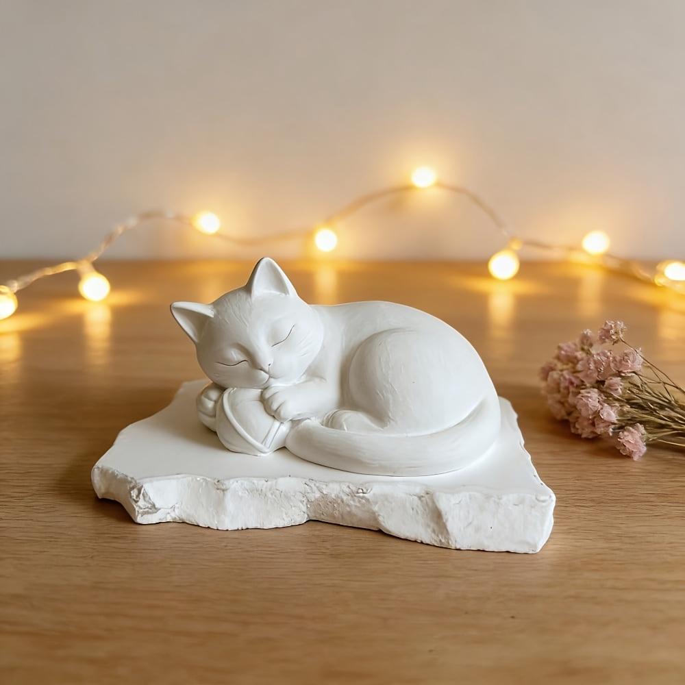 Lazy Pillow Kitten Ornament, Modern Abstract Style, Ideal Gift for Desk, Bedroom, Car, Cat Enthusiasts, Healing Perfect Gift