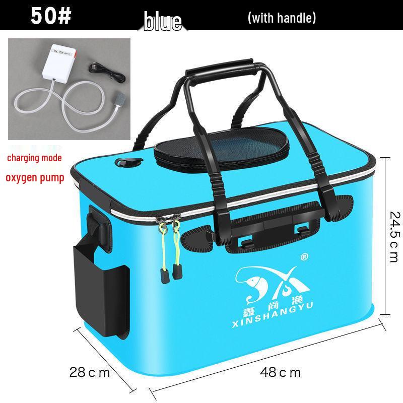 Zusammenklappbare Lebendköderbox zum Angeln - Verdickter Fischbehälter und Zubehör.