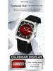 OFNS Men's Trendy Quartz Wristwatch: Steel Band, 3D Scale, Business Casual, Waterproof, Luminous.