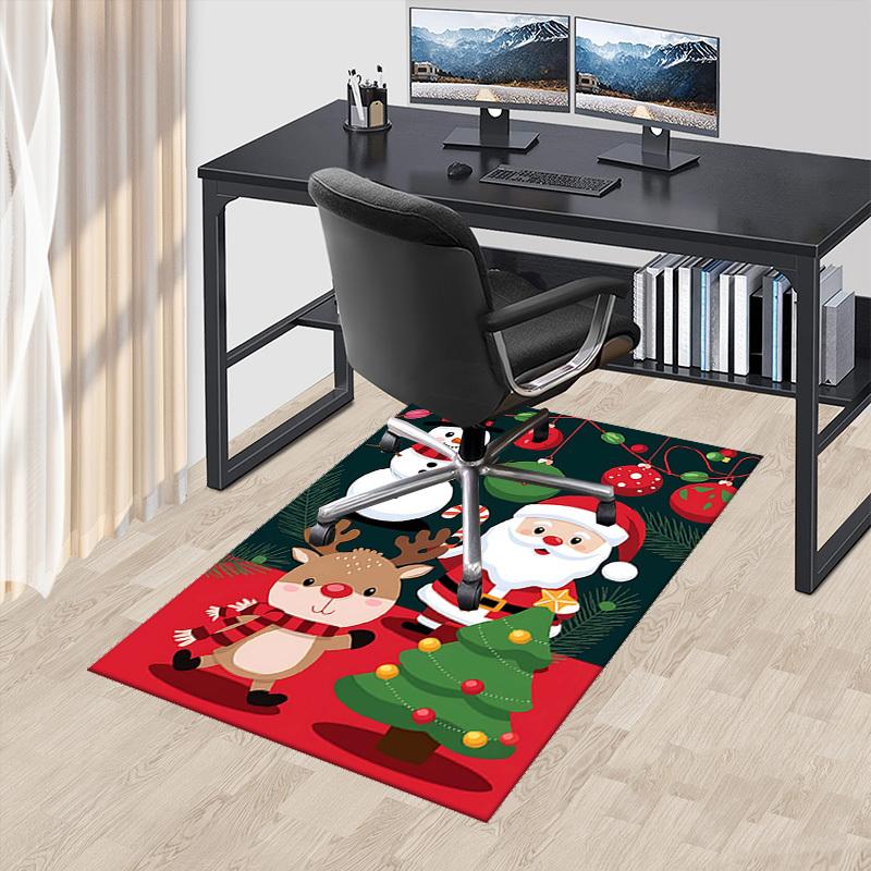 

Christmas Santa Claus Snowman Deer Chair Mat - Anime Cartoon Design, Non-Slip Rug for Office, Home Decor, Living Room, Bedroom, Game Room & Dormitory 60cm by 90cm