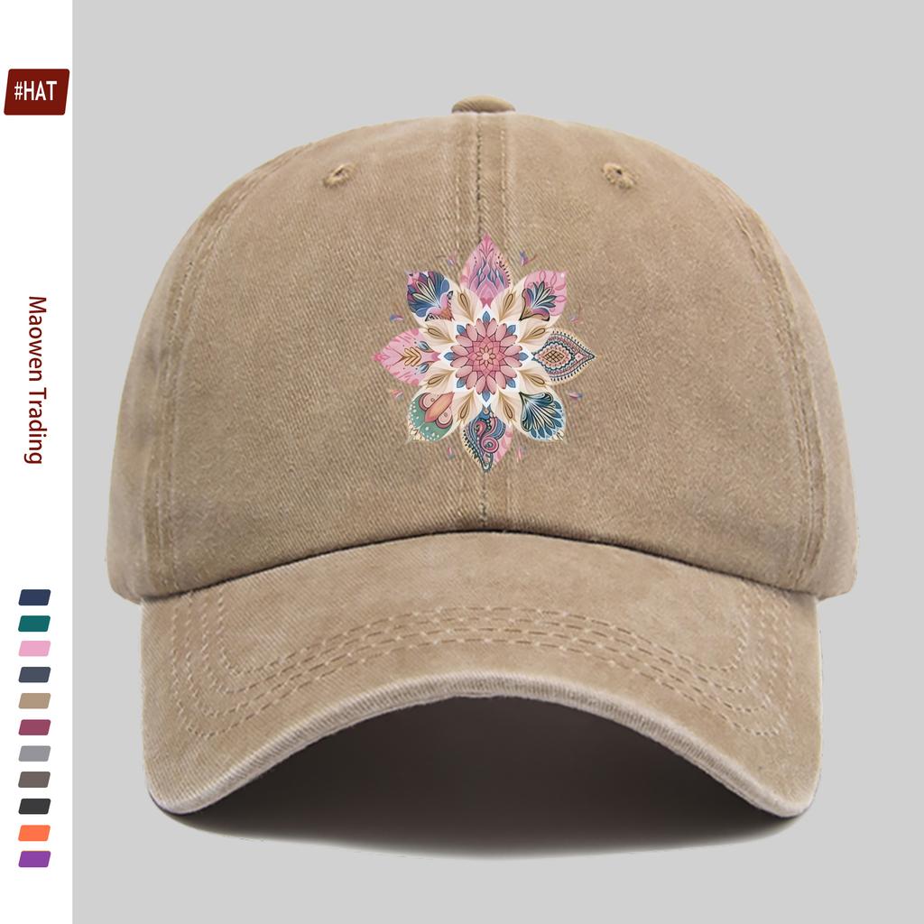 Pc Pcs for Men Womens Vintage Mandala Floral Trucker Cap Adjustable Snapback Baseball Hat with ShortSleeve Mandala Print