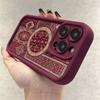 Wine red patterned carpet pattern phone case suitable for iPhone 17 16 15 14 13 12 11 Pro/Max/Plus anti drop and shockproof