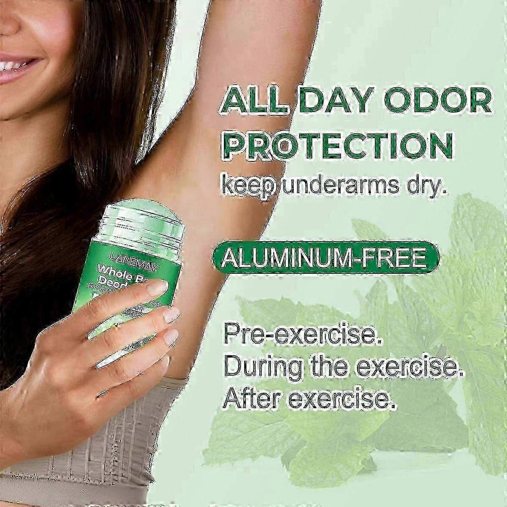 Refreshing Mint Deodorant Stick for Women and Men, Full-Body Moisturizing Armpit Deodorant Cream, 72h Odor Control, Aluminum-Free
