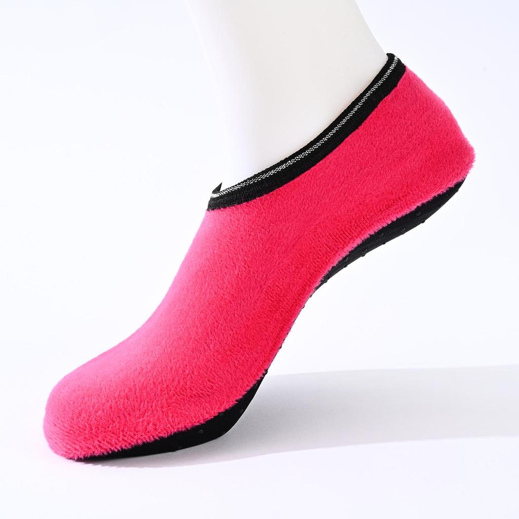 Women's Solid Color Non-Slip Velvet Thick Floor Socks for Autumn and Winter