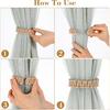 4 Pack Boho Braided Curtain Tiebacks, Farmhouse Rustic Curtain Tie Backs Handmade Light Weight Drapes Holdbacks Flexible Burlap Rope Tie for Home
