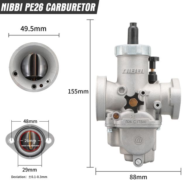NIBBI Carburetor For 50cc To 350cc 2T 4T Engine PE Flange Motorcycle Carburetors For GY6 YAMAHA JOG SUZUKI HONDA Atv Pitbike