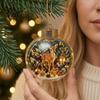 Seasonal Home Decor Accessories Christmas 3D Faux Crystal Ball Hanging Ornaments with Warm LED Miniature Winter Scene Lights, Luminous Tree