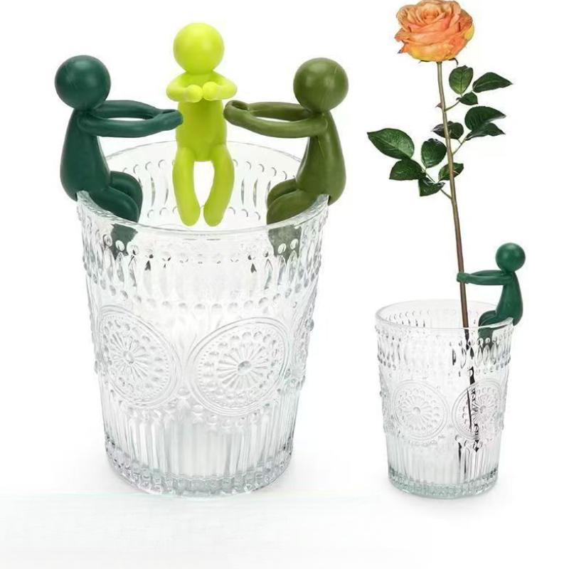 Support pour plantes Buddy – Clip de support pour plantes en plastique créatif et adorable pour hydroponie, support pour bord de tasse et support pour plantes décoratif