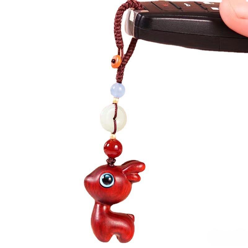 Sandalwood Deer Car Keychain Charm for Men, Women & Couples