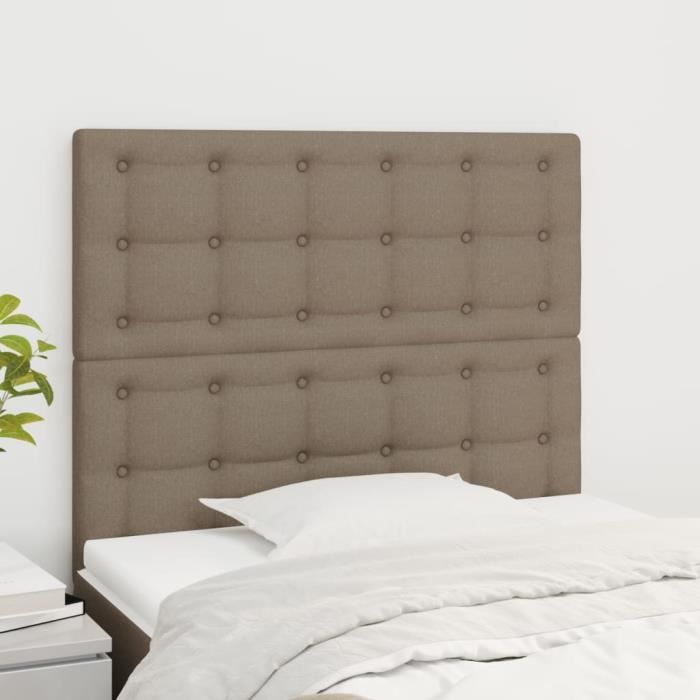 VidaXL Têtes de lit 2 pcs Taupe 90x5x78-88 cm Tissu3116752