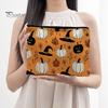 Festive Desktop Storage Bag Bag, with Halloween Pumpkin Ghost Print, Smooth Durable Zippered Case Zipper Canvas Makeup for Travel Cosmetic Organizer