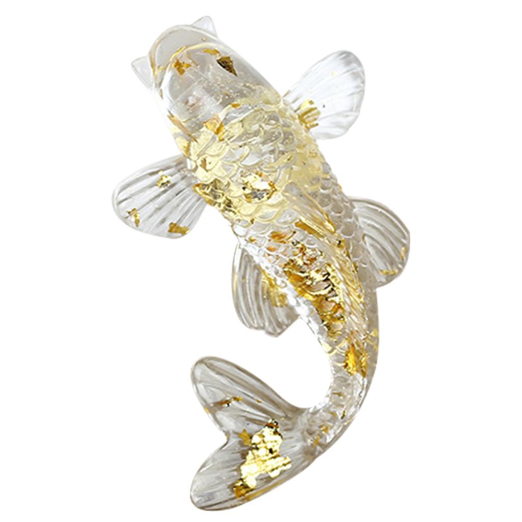 Natural Crystal Gravel Fish Shape Ornaments Decorative Animal Mini Figurines Desktop Statue for Home Office Decorations