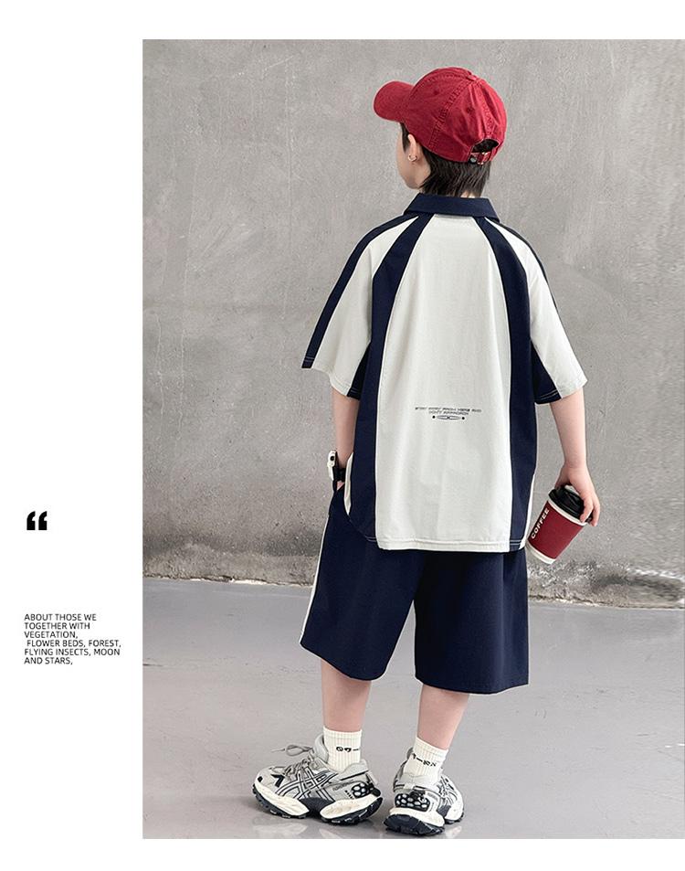 Children's Summer Casual Polo Shirt Two-Piece Set