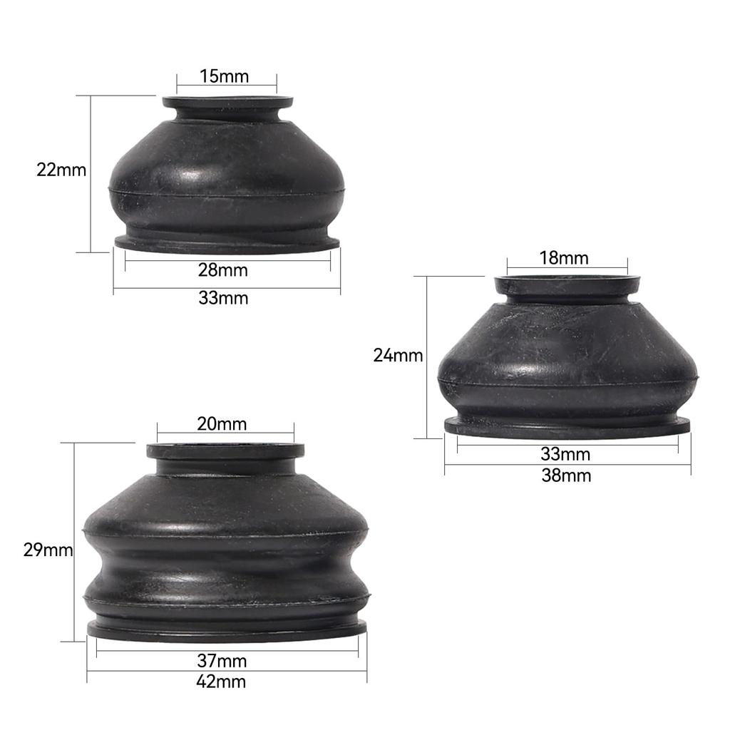 Universal 6pcs Rubber Ball Joint Dust Boot Suspension Steering Boot Cover Tie Rod Linkage