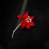 Luxury Festive Red Rose Sweater Brooch: Elegant Pin for Suits, Evening Dresses, and Corsages