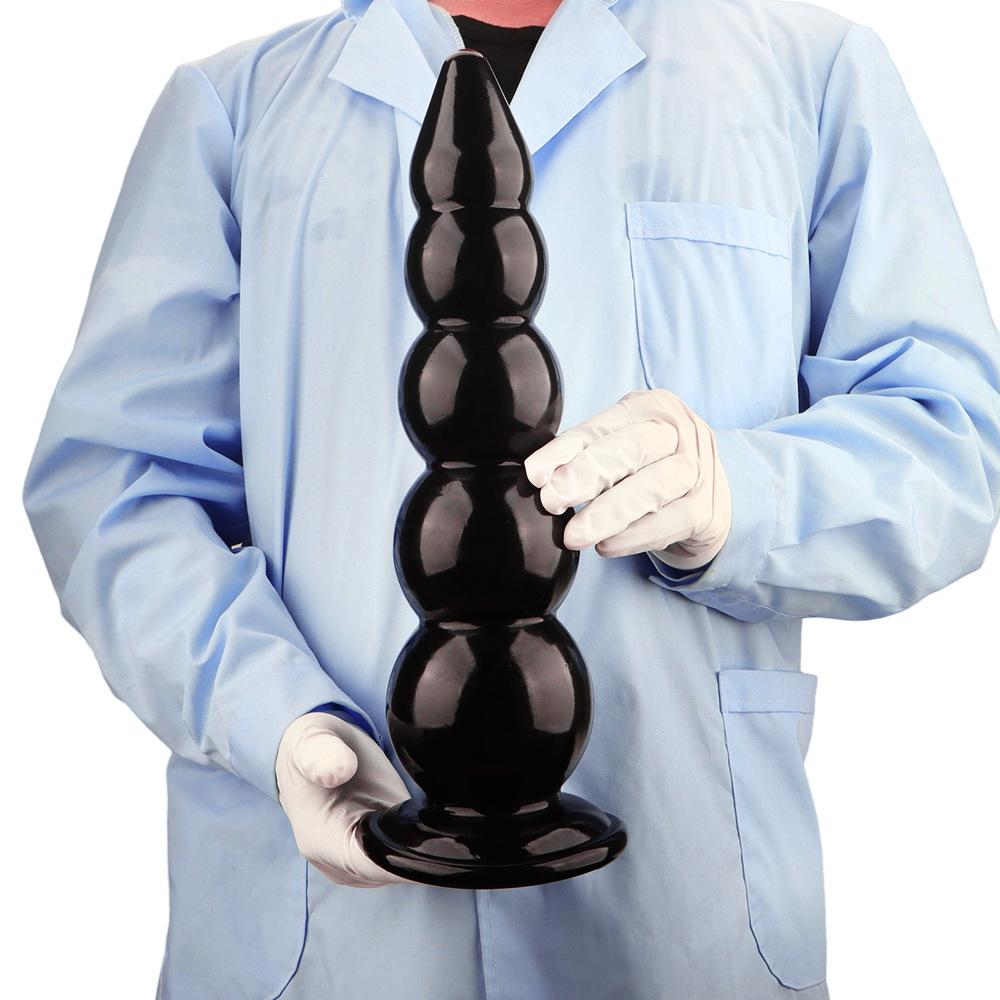 Black PVC Extra Large Anal Plug with Suction Cup Big Thick Fisting Dildo Anal Expander Masturbator Sex Toy