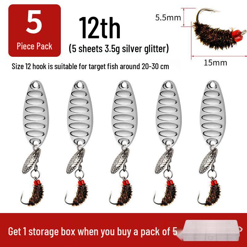 Modified Fly Fishing Hooks: Flat Vibration Spinner, Dragon Scale Micro Lures for Mandarin Fish & Crucian Carp