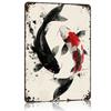 Koi-Fisch-Paar Gleichgewicht Metallposter Blechschild Wandkunst Personalisierbare Metallschilder für Heimdekoration Poster an der Wand Dekoration